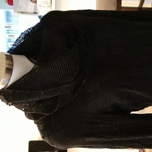 Women's Black mesh with sequins infinity scarf